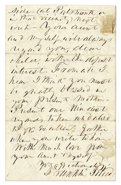 Franklin Pierce Poignant Autograph Letter Signed Regarding the Death of His Son, ''...our dear Benny...was called from Earth...I cling to the place where I...exchanged the last words with my noble...